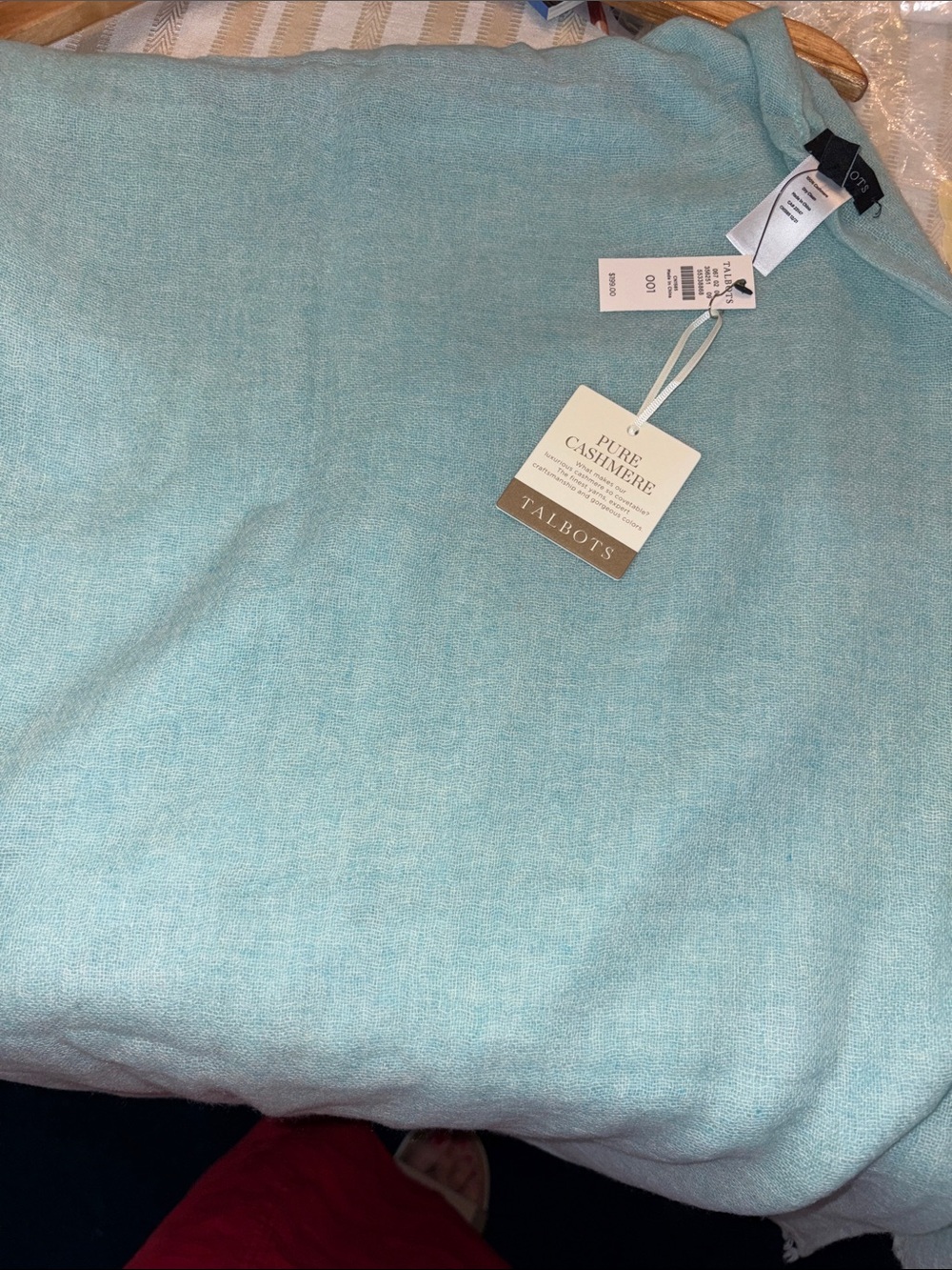 Talbots  100 percent cashmere Aqua Knit Scarf